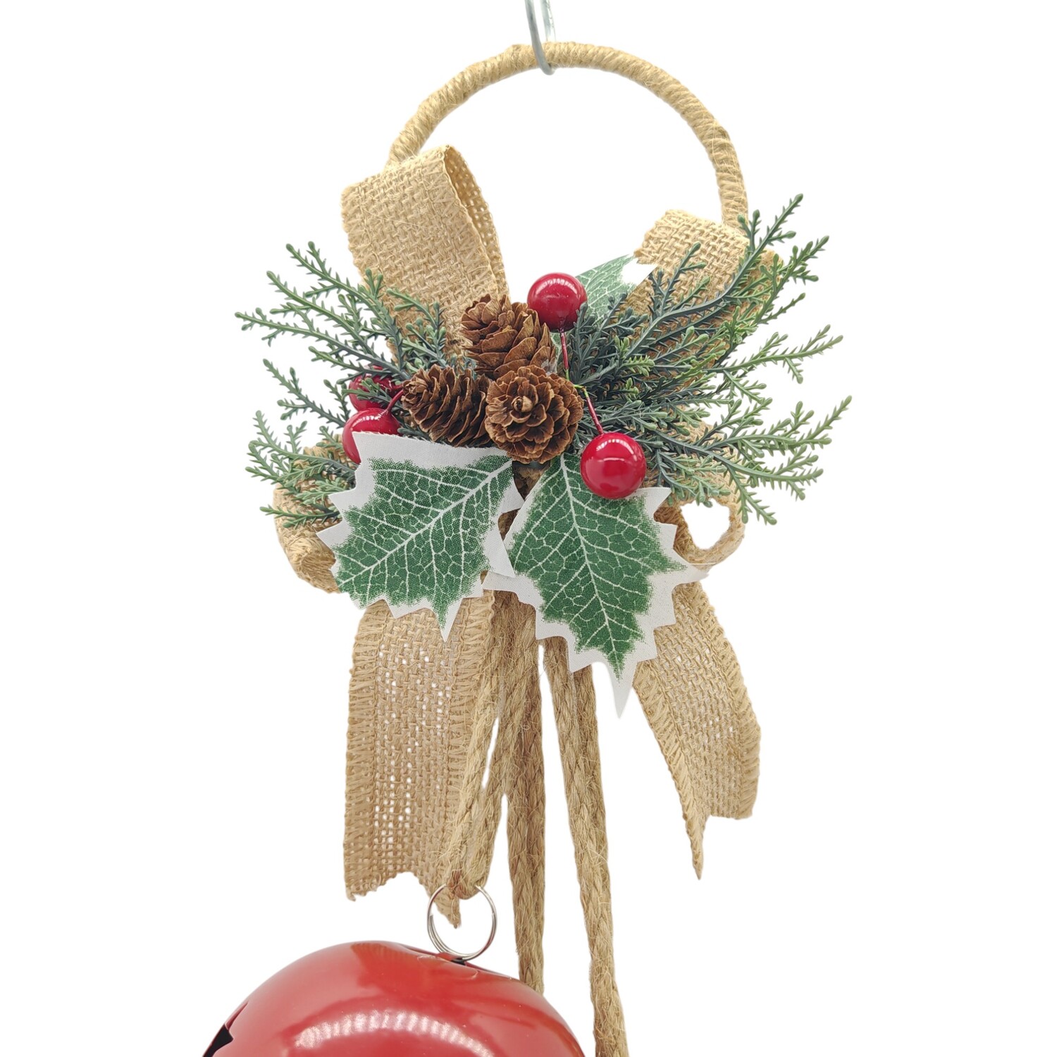 Red Bell Door Hanger Red and Natural Image 2