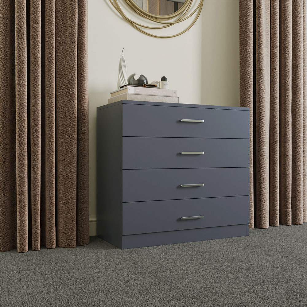 Seconique Dakota 4 Drawer Dark Grey Storage Chest Image 8