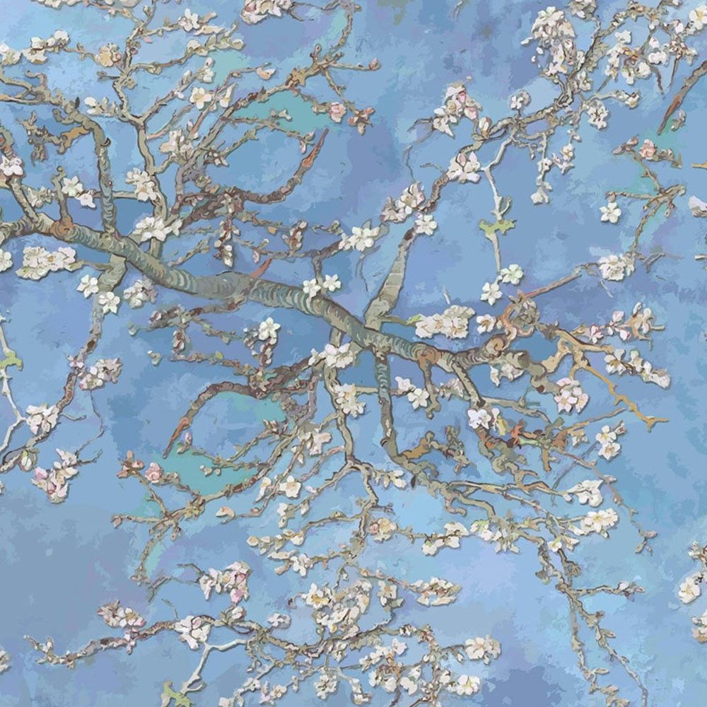 Bobbi Beck Eco Luxury Van Gogh Almond Blossom Blue Wallpaper Image 1