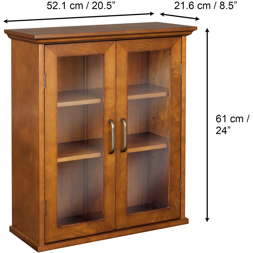 Teamson Home Avery 2 Door Oil Oak Removable Wall Cabinet Image 9