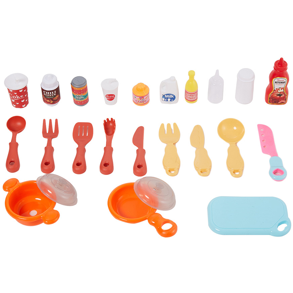 Tommy Toys 43 Piece Kids Red Interactive Kitchen Play Set with Smoke Effect Image 5
