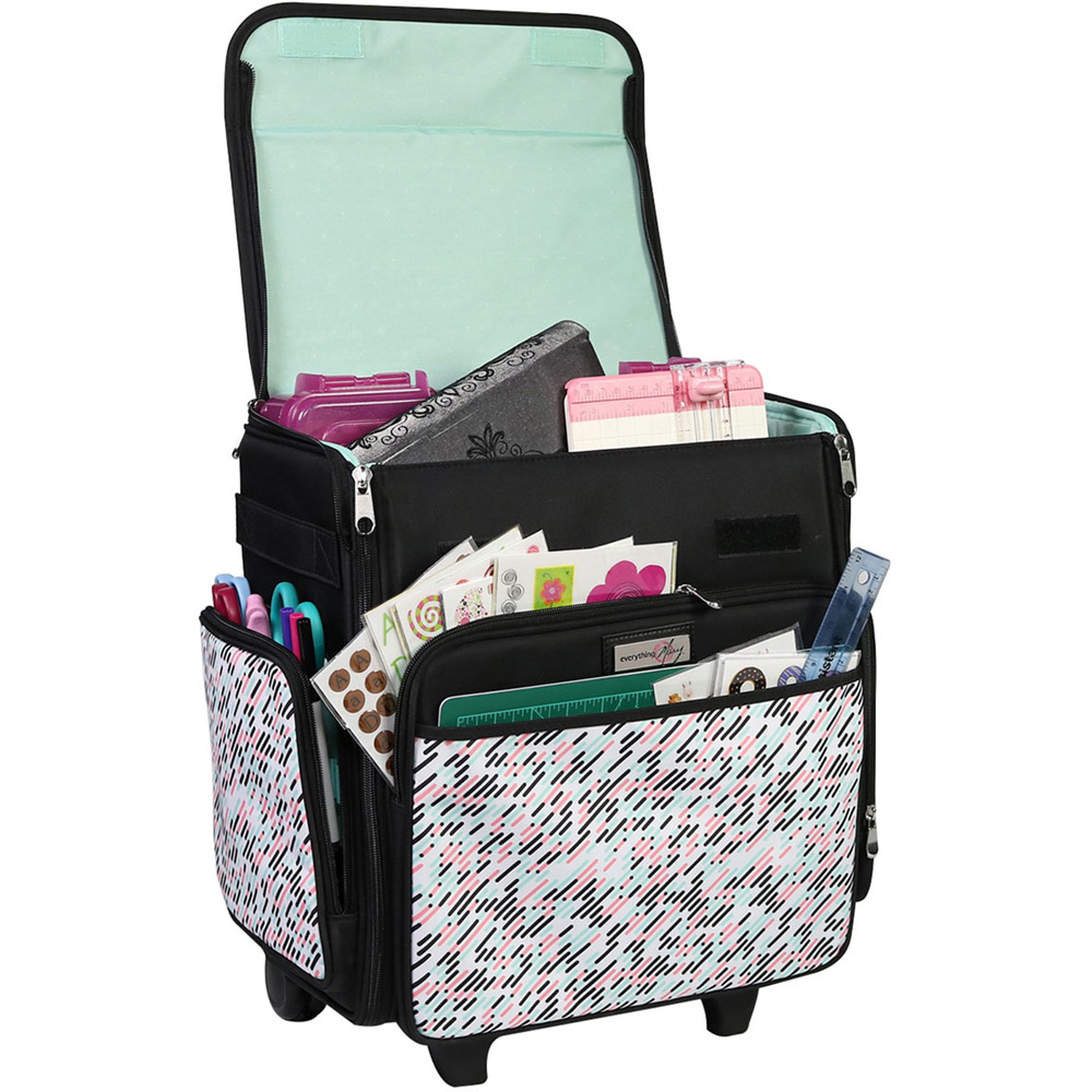 Everything Mary EVM12777-1 Pill Print Collapsible Rolling Tote Trolley Bag 36.2 x 22.2 x 39.4cm Image 2