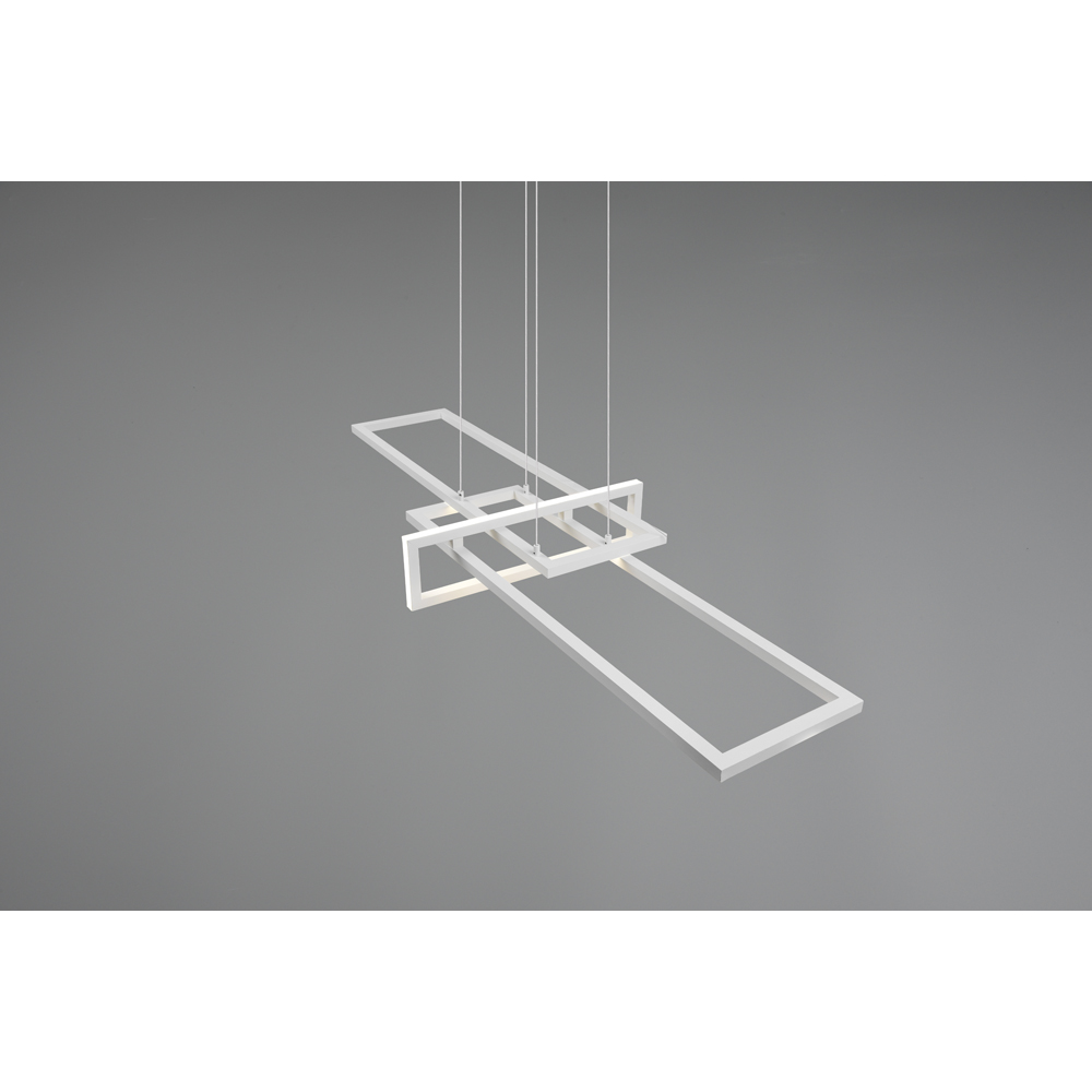 TRIO Salinas Matt White Rectangular LED Pendant Light Image 3