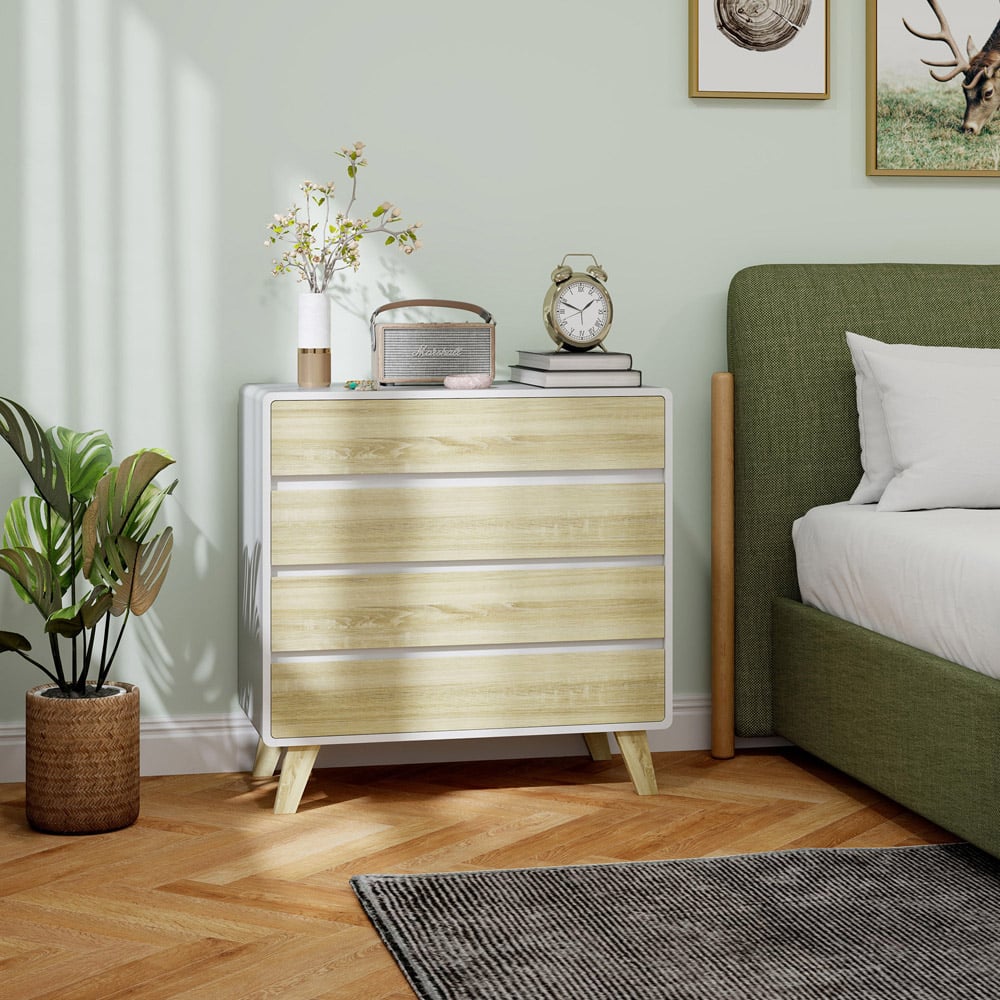 Portland 4 Drawer Oak Chest of Drawers Image 3