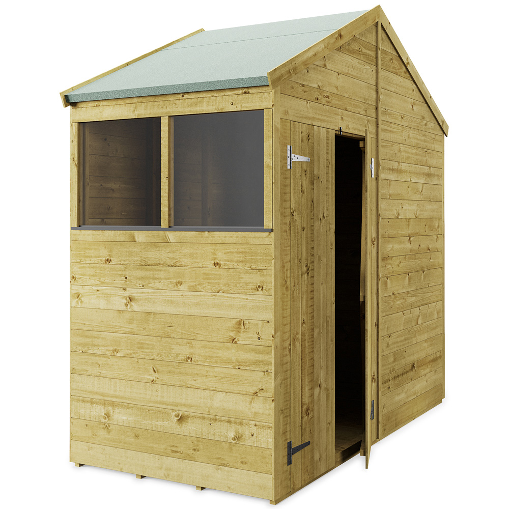 StoreMore 4 x 8ft Double Door Tongue and Groove Apex Shed with Window Image 2