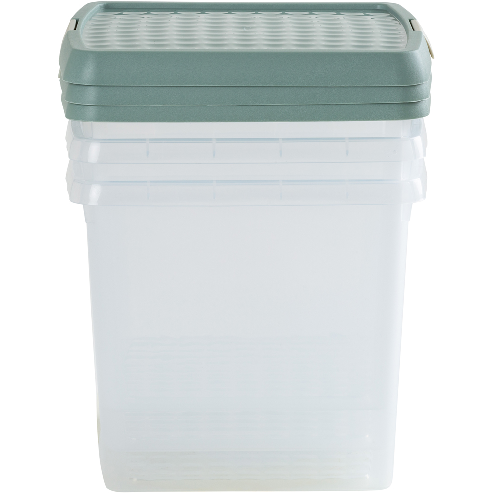 Wham Clip 14L Clear Green Milieu and Stone Square Storage Box with Lid 3 Pack Image 5
