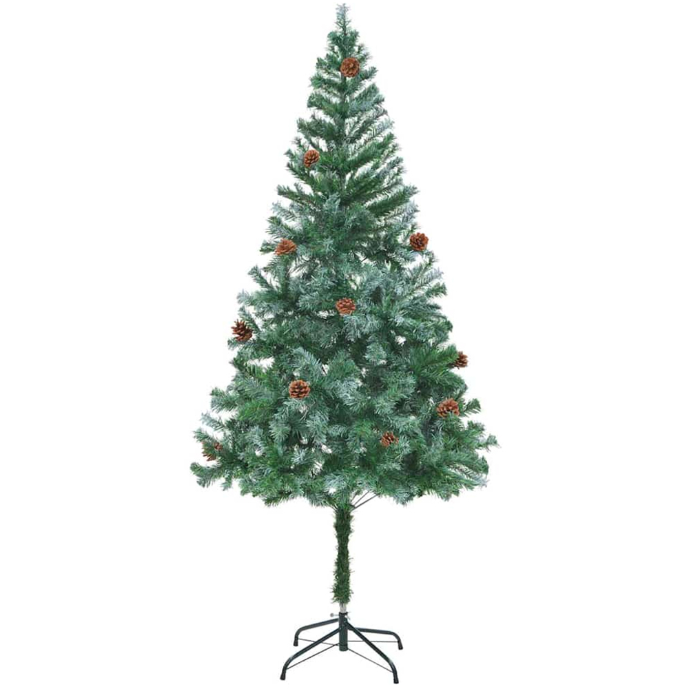 vidaXL Pre-Lit Lilac Baubles Green Artificial Christmas Tree 6ft Image 5