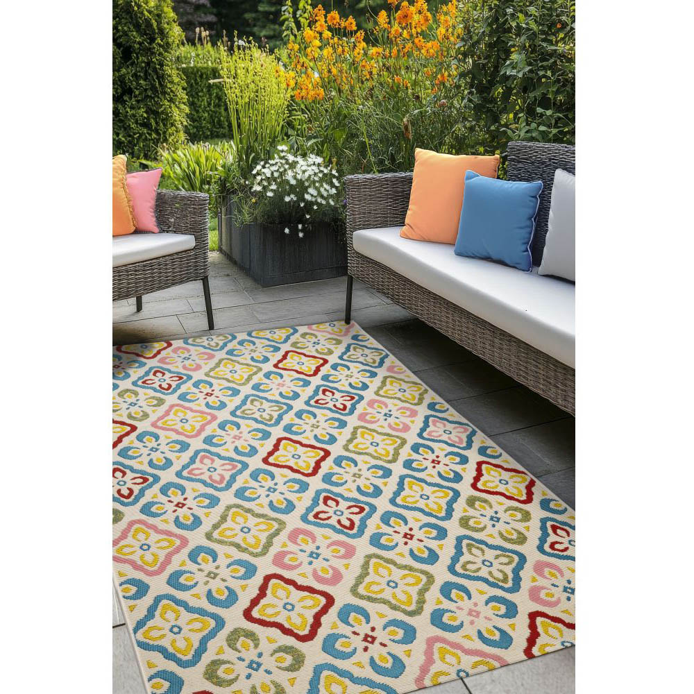 Homemaker Tropico Multicolour Tile Rug 160 x 230cm Image 5
