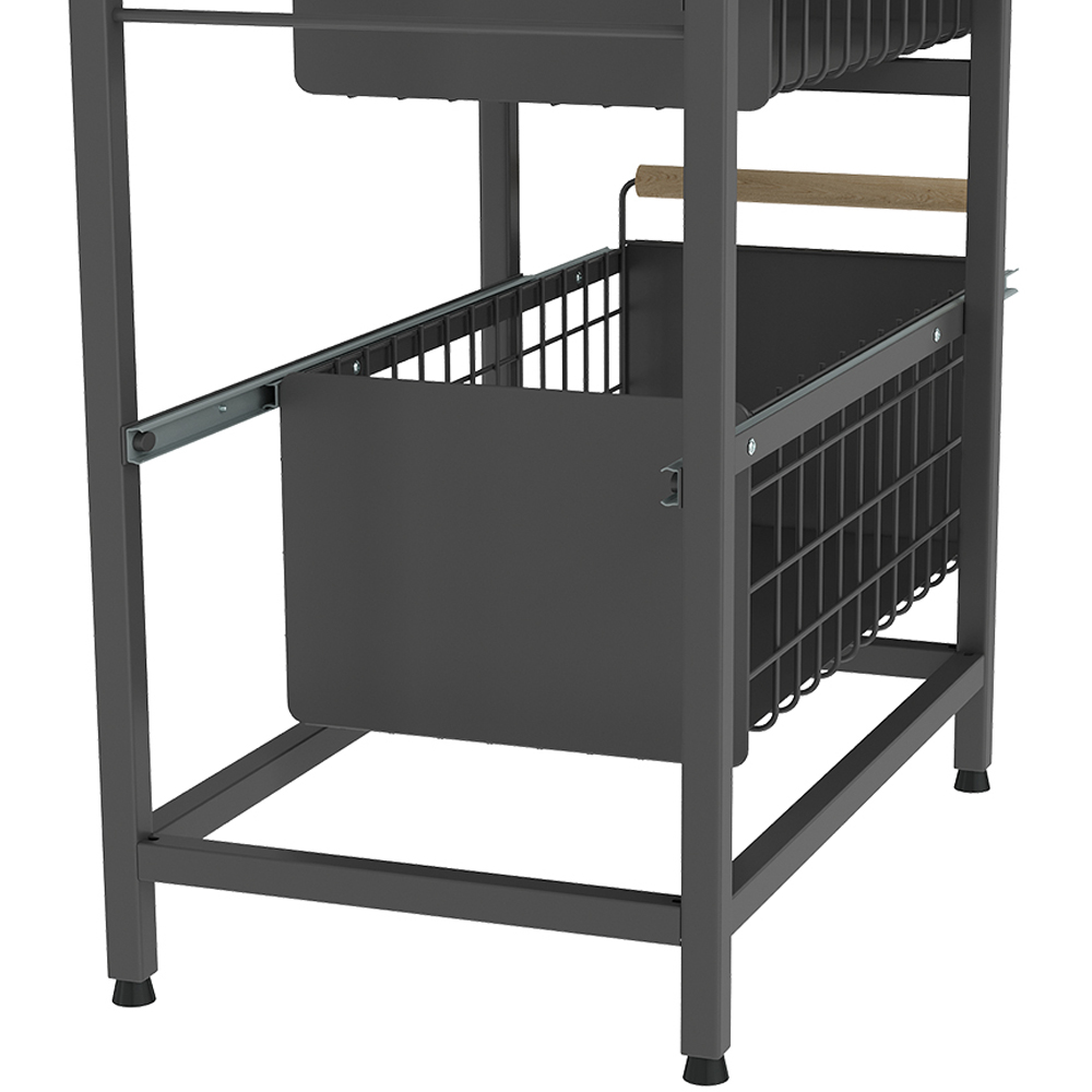 Living and Home 2 Shelf Black Pull-Out Cabinet Organiser 24.5cm Image 4