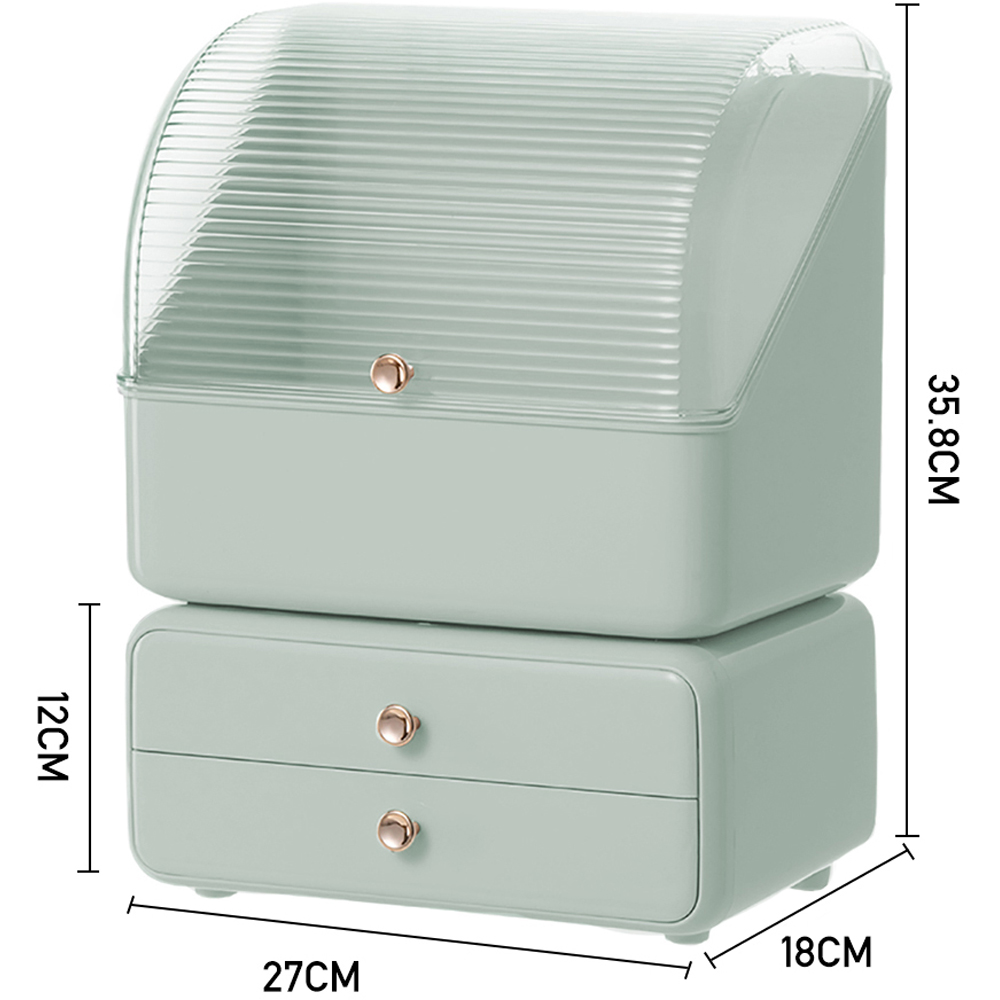 Living and Home 2 Drawer Large Makeup Storage Organiser with Transparent Lid Image 9
