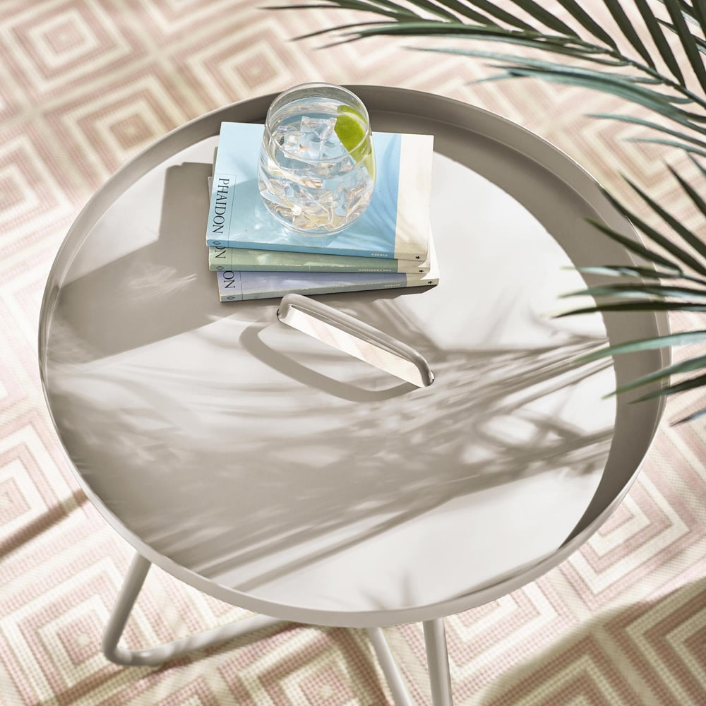 Furniturebox Agen Cream Metal Outdoor Round Side Table Image 4