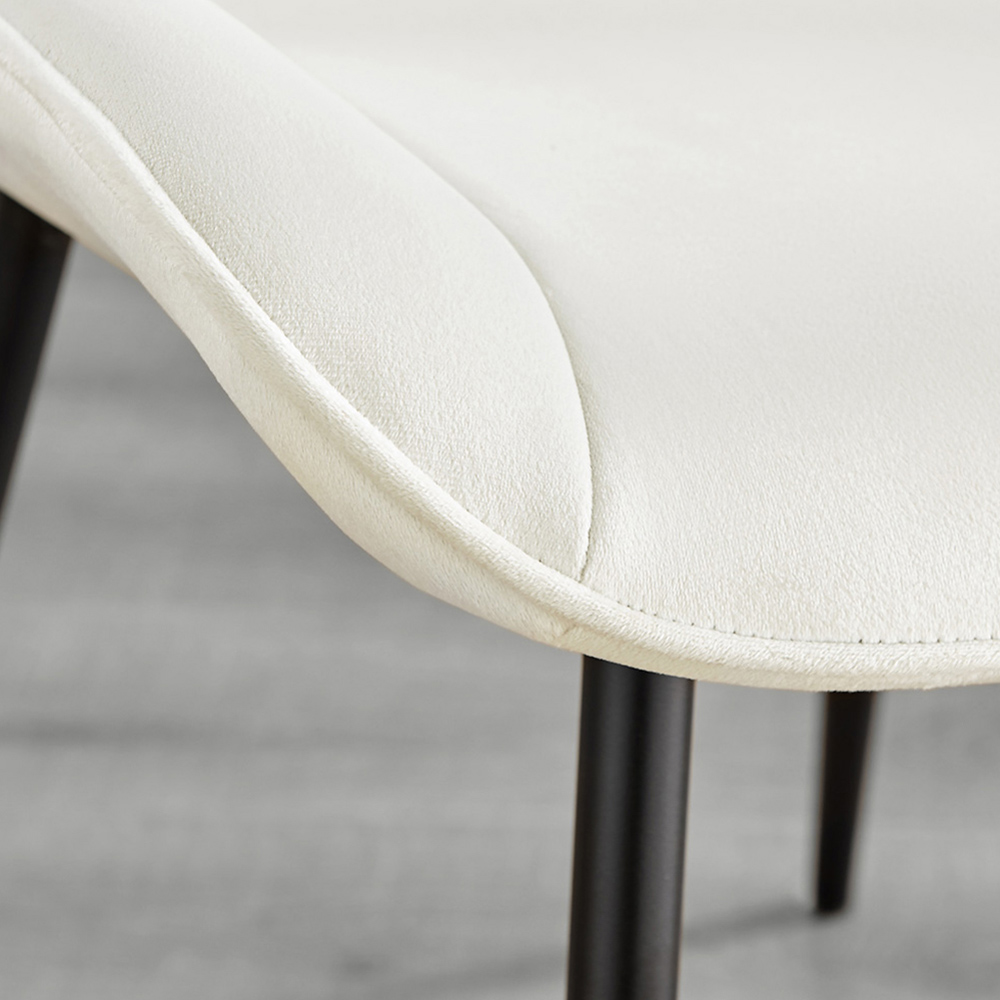 Furniturebox Copeland Cesano Marble Effect 6 Seater Dining Set White Cream and Black Image 8