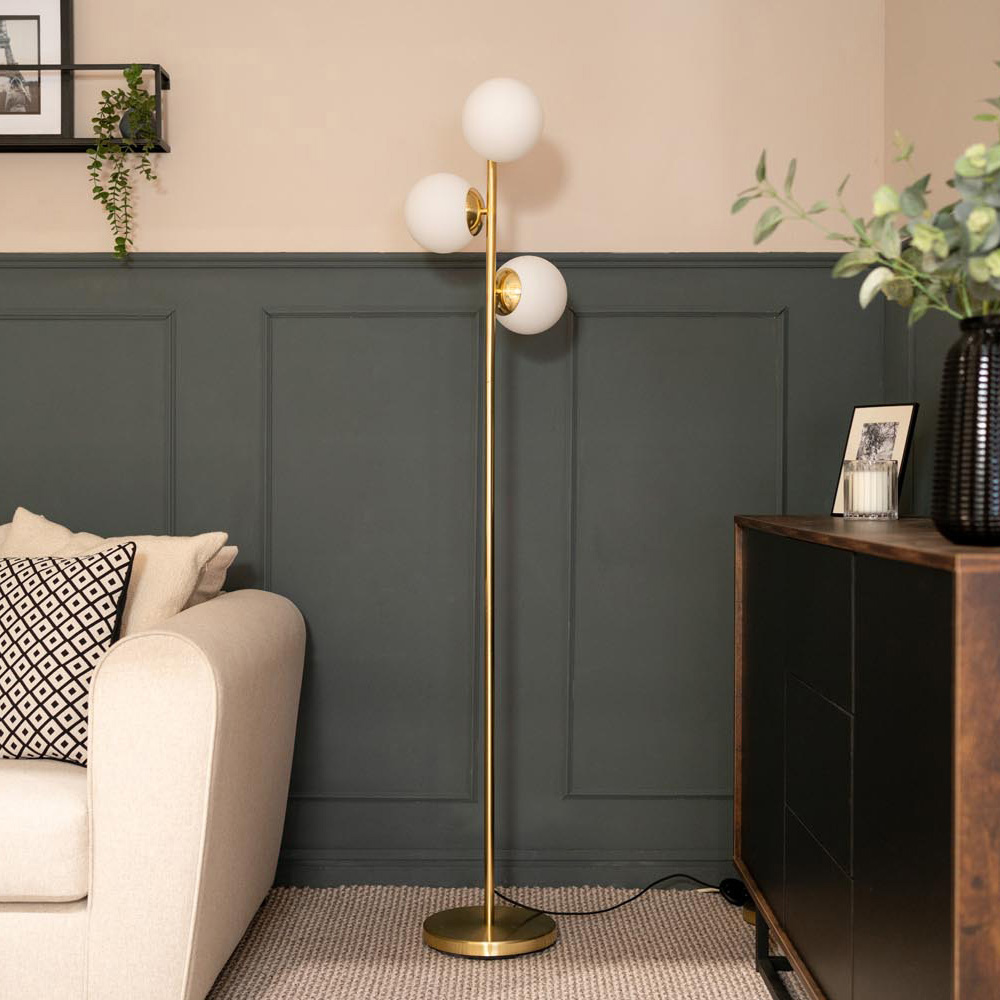 ValueLights Jas Brushed Gold Metal LED Floor Lamp Image 5