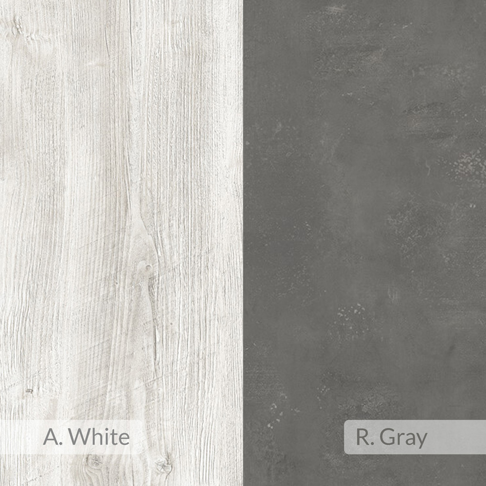 Decortie Fiona 3 Door 2 Shelf Ancient White and Retro Grey Sideboard Image 5