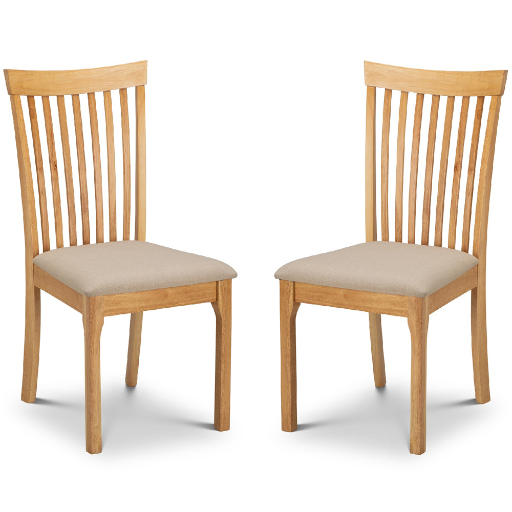 Julian Bowen Ibsen Set of 2 Light Oak Dining Chair Image 2