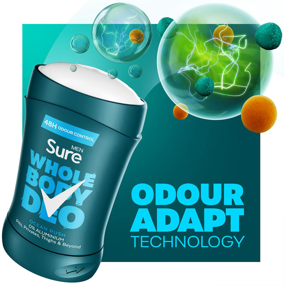 Sure Men 48H Odour Control Ocean Rush Deodorant Stick 50ml 24 Pack Image 5