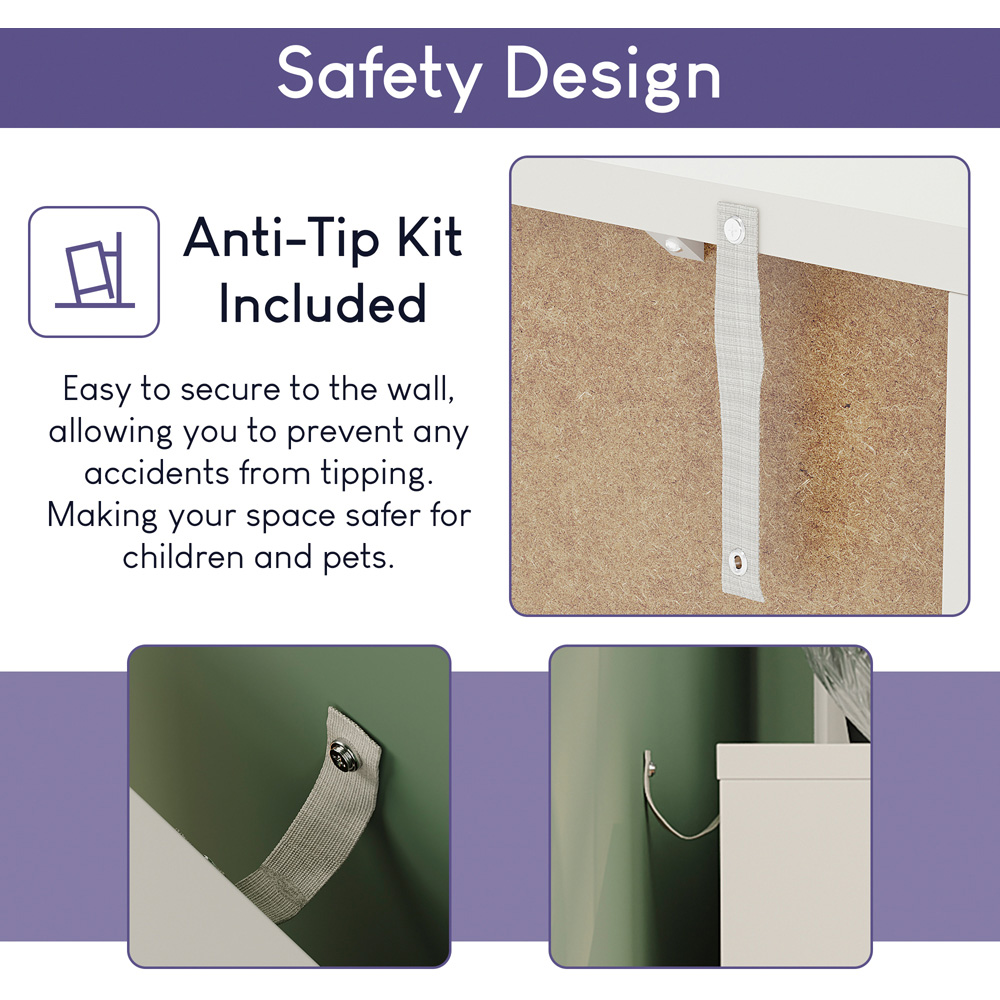 Vida Designs 3 Door Single Drawer Grey and White Sideboard Image 6