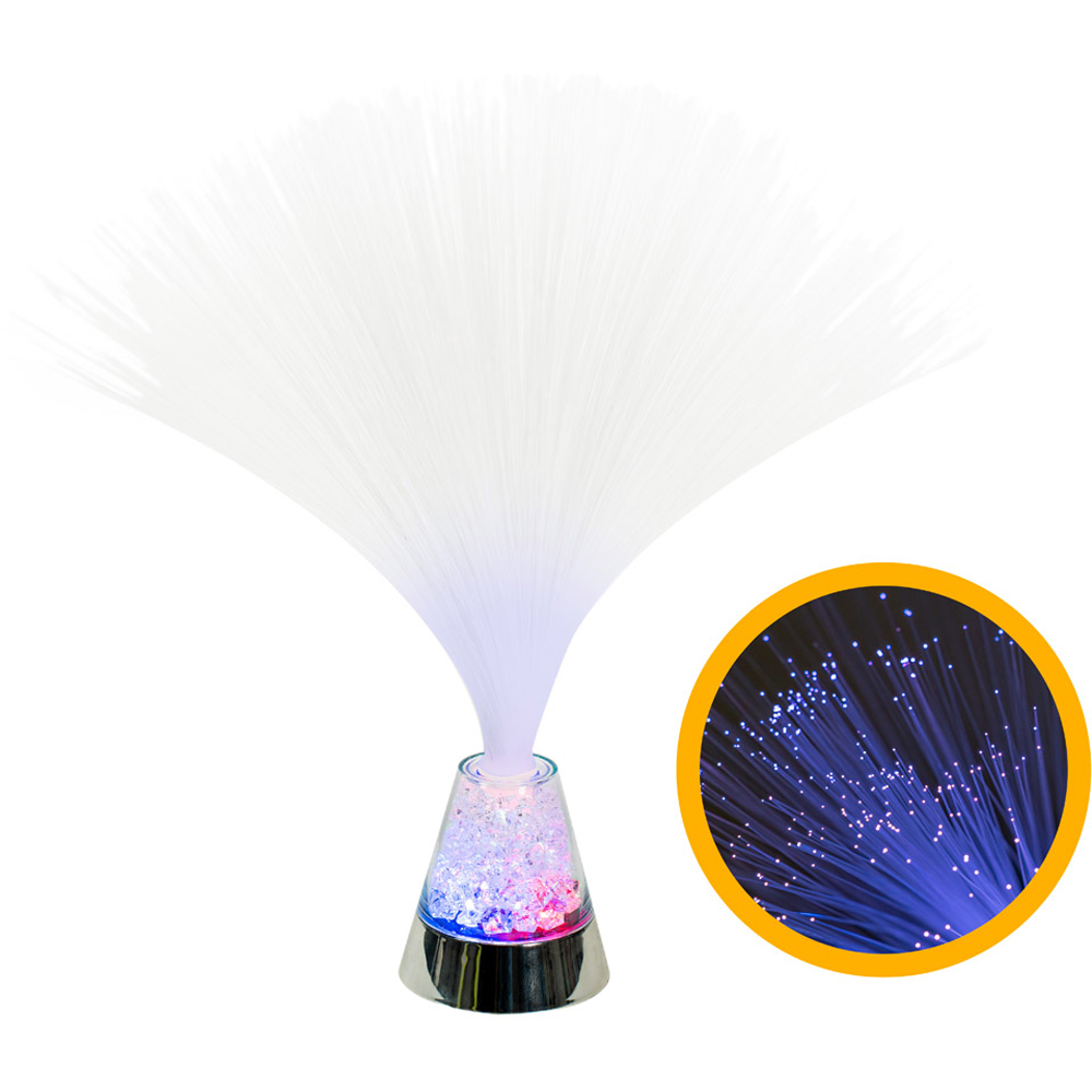 ValueLights Ice Cube Colour Changing LED Fibre Optic Table Lamp Image 3