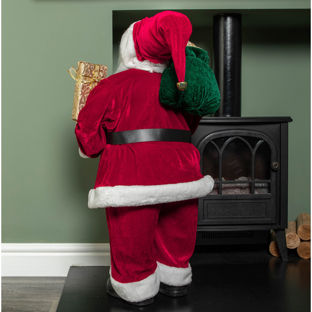 Samuel Alexander Standing Red Santa Claus with Sack Indoor Christmas Decoration Image 6