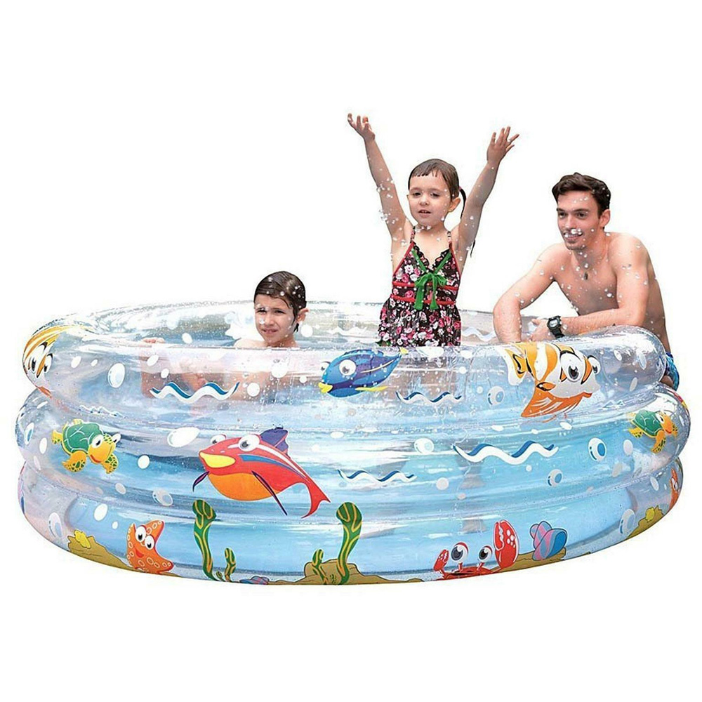 Samuel Alexander Fish Sea Inflatable 3 Ring Paddling Water Pool 150 x 53cm Image