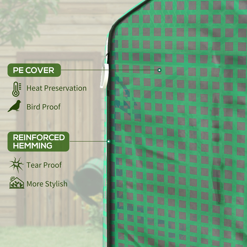 Outsunny Green PE 4.5 x 4.5ft Replacement Greenhouse Cover Image 4