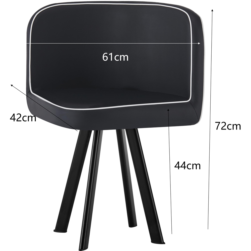 Comfy Living Metal 4 Seater Dining Set White and Black Image 4