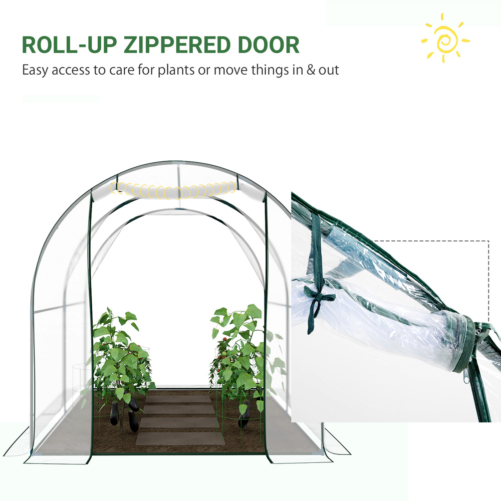 Outsunny Transparent 8 x 6.5ft Walk In Greenhouse Image 7
