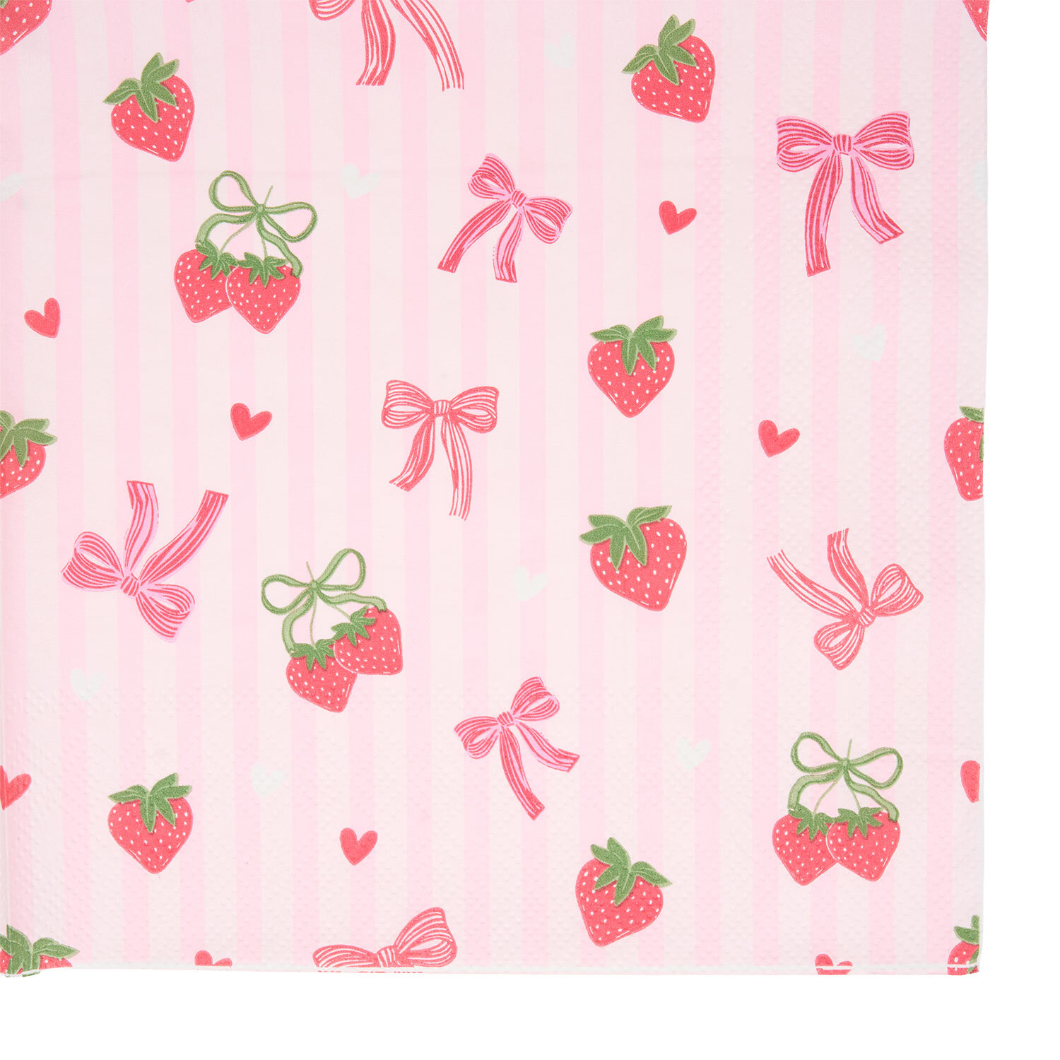Pack of 16 Strawberry Bow Napkins Pink Image 4