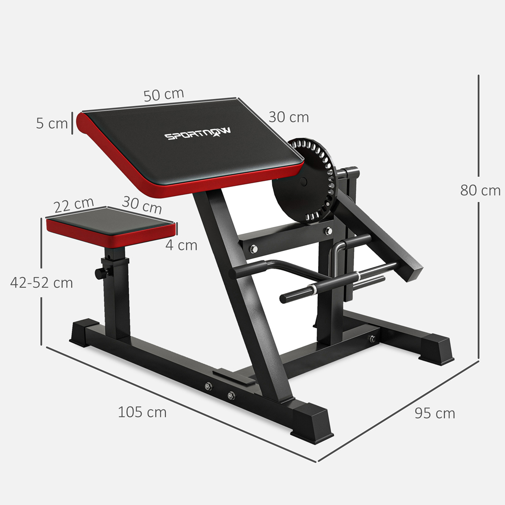 SPORTNOW Adjustable Preacher Curl Bench with Elbow Cushion Image 9