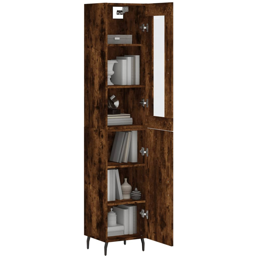 vidaXL 2 Door Smoked Oak Highboard Image 3