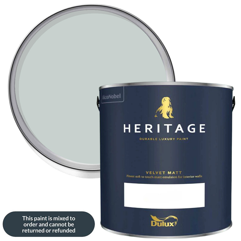 Dulux Heritage Walls and Ceilings Green Oxide Velvet Matt Emulsion Paint 1L Image 1