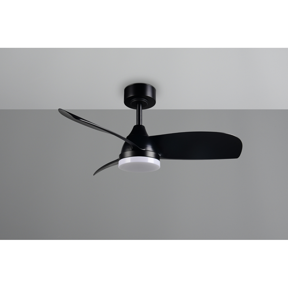 TRIO Helsinki Matt Black Ceiling Fan with Integrated LED Light Image 7