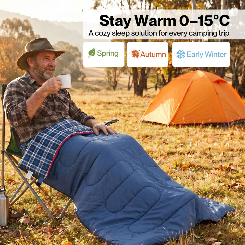 Mountview Single Adult Warm Soft Waterproof Camping Sleeping Bag Image 8