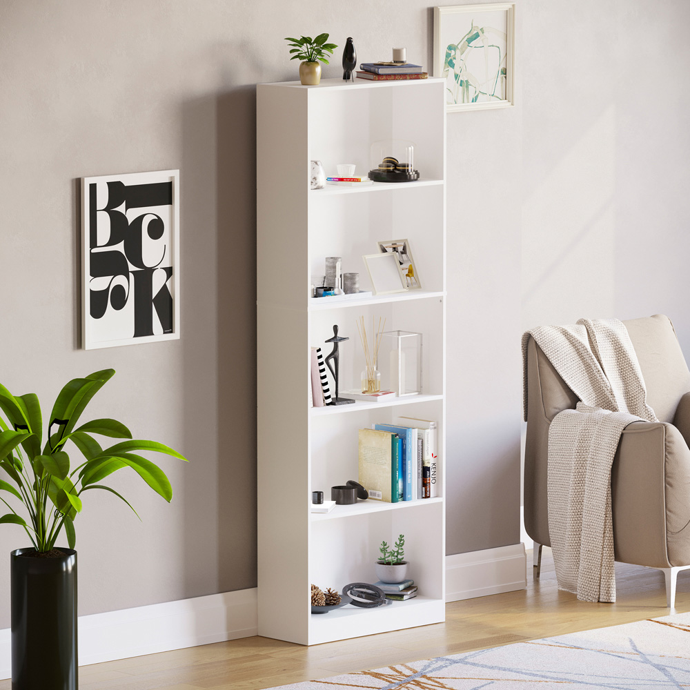 Vida Designs Cambridge 5 Shelf White XL Bookcase  Image 5