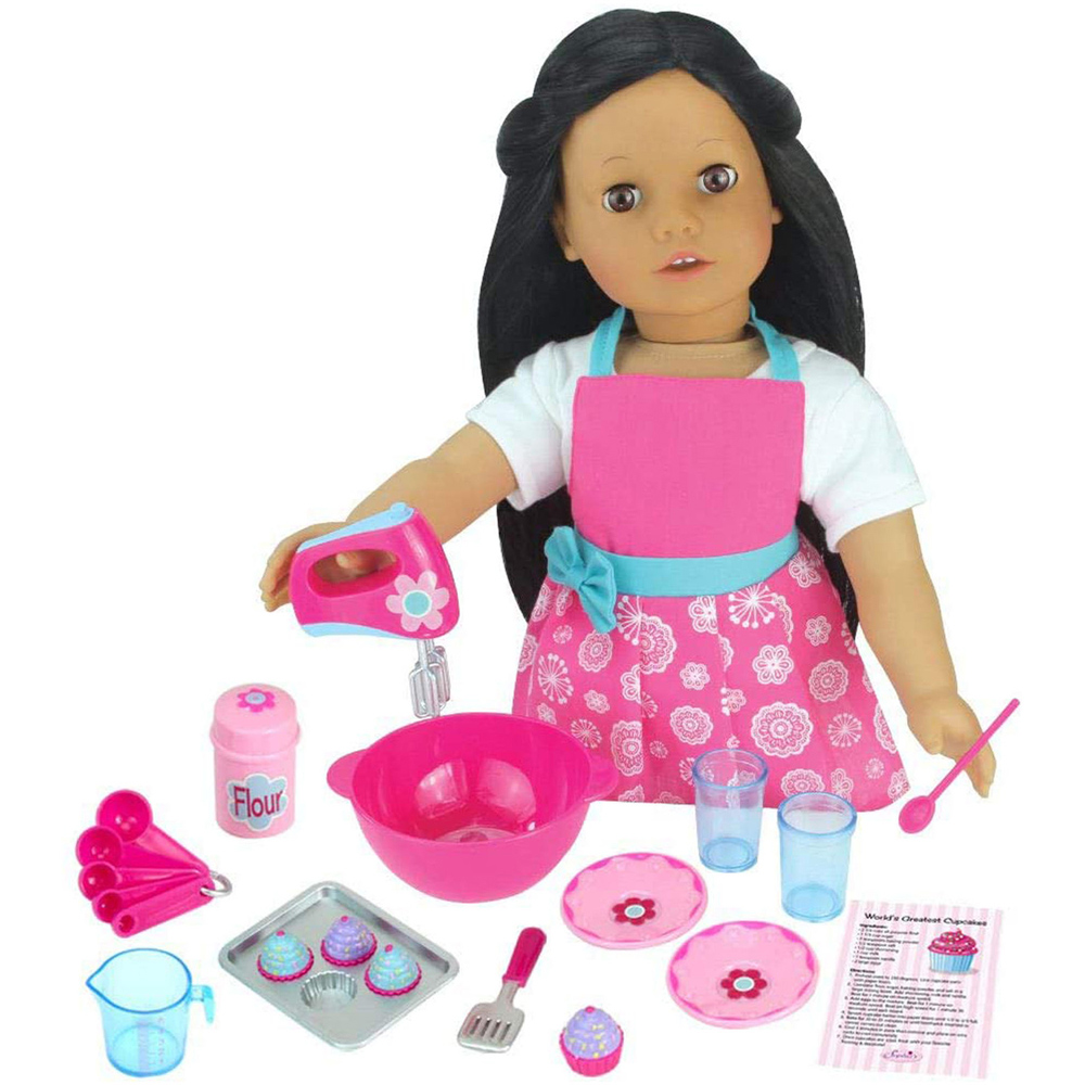 Teamson Kids Sophia's Pink Doll Baking and Tea Party Accessories Set with Apron Image 2