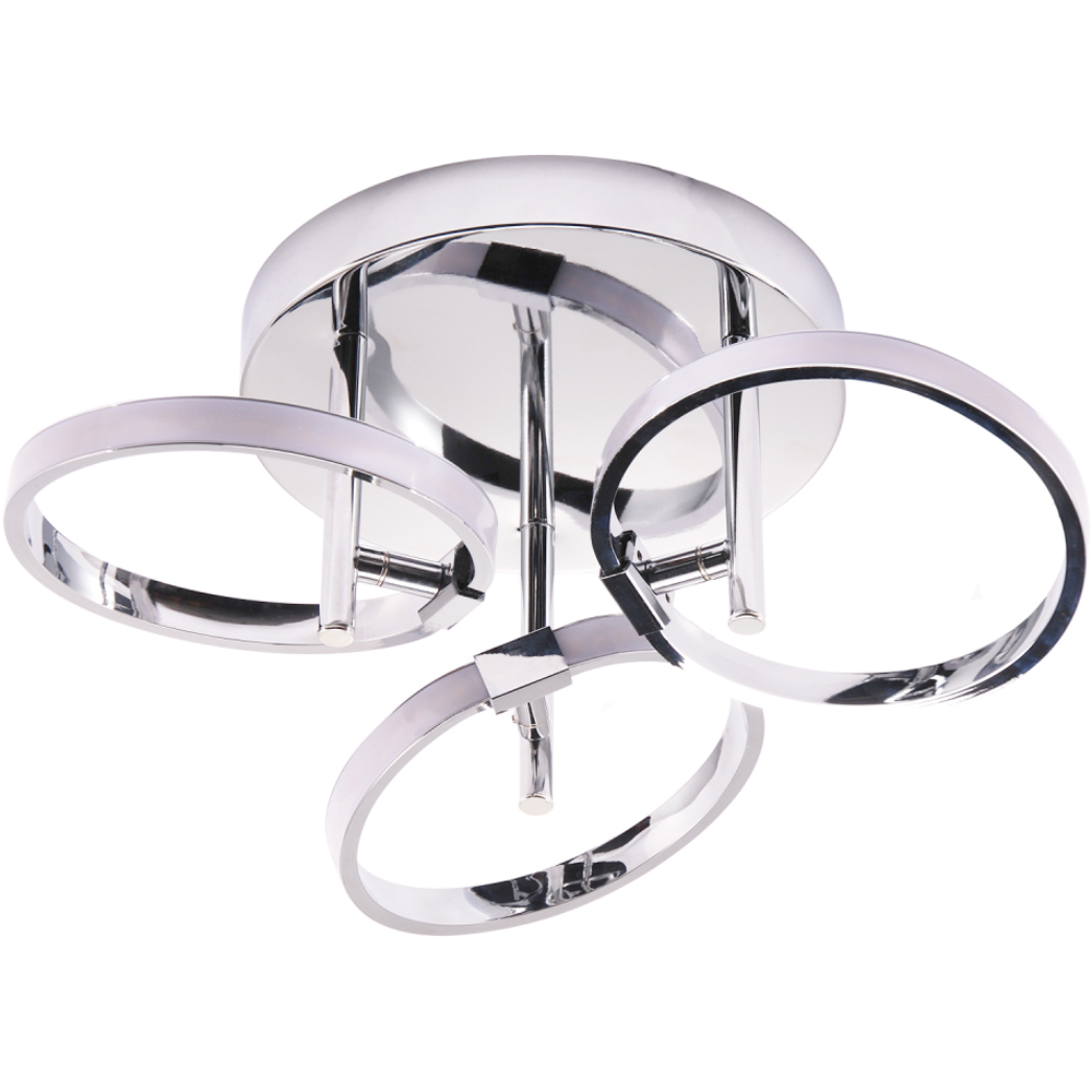 Happy Homewares Chrome Plated Halo Ring LED Ceiling Lighting Fitting Image 5