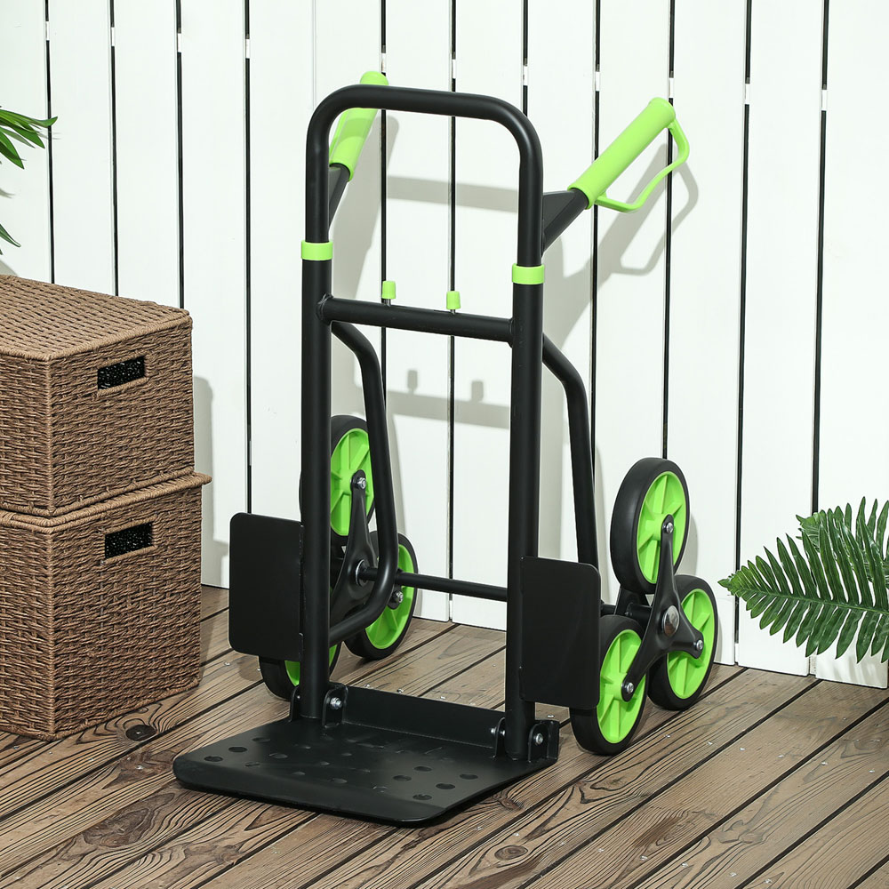 DURHAND Green 6 Wheel Foldable Stair Climbing Trolley Image 5