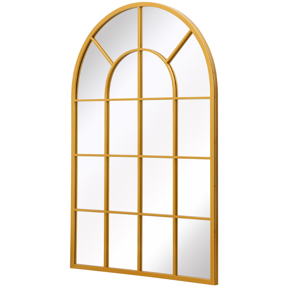 The Arcus Gold Window Metal Leaner Wall Mirror 120 x 80cm Image 3