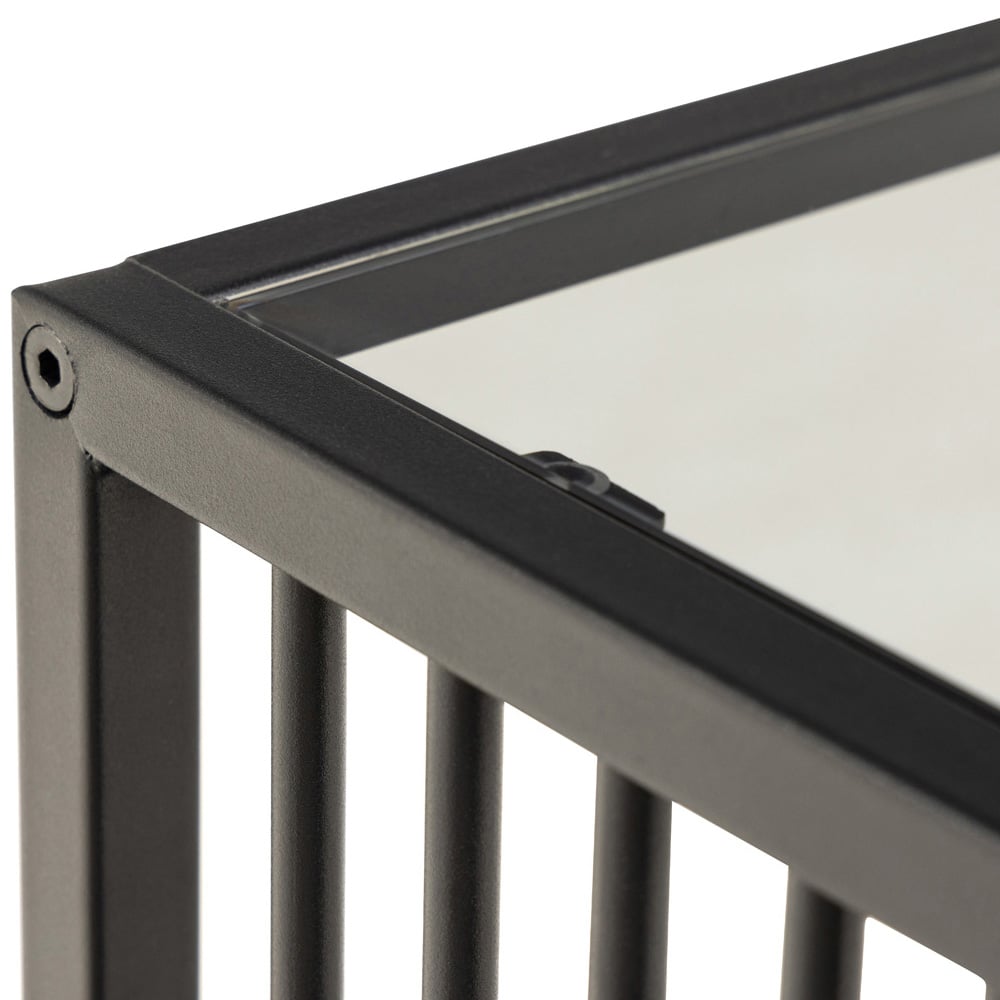 Florence Strington Black Side Table with Glass Top Image 4