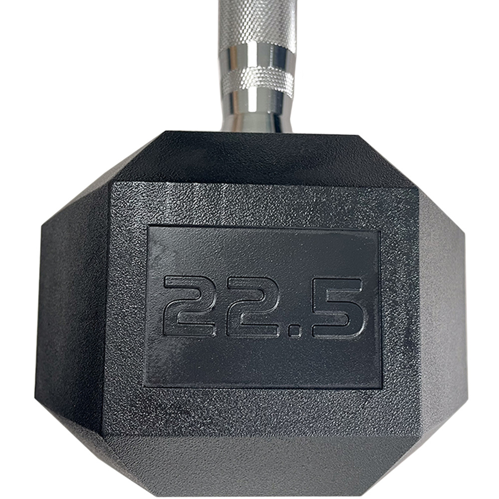 HXGN Pro Hex Black Dumbbell 22.5kg 2 Pack Image 5