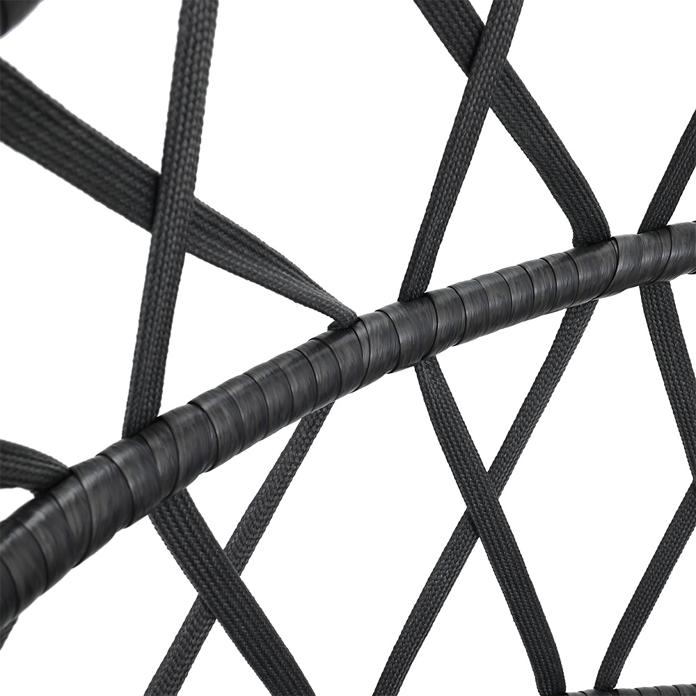 Living and Home Black Densely Woven Rattan Hanging Egg Chair Image 4