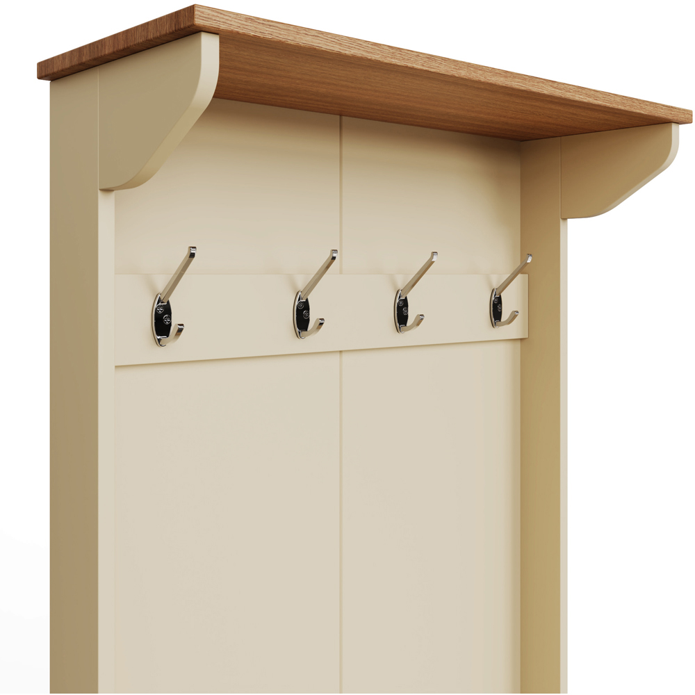 GFW Lancaster Single Drawer Cream Hallway Storage Unit with Hooks Image 7