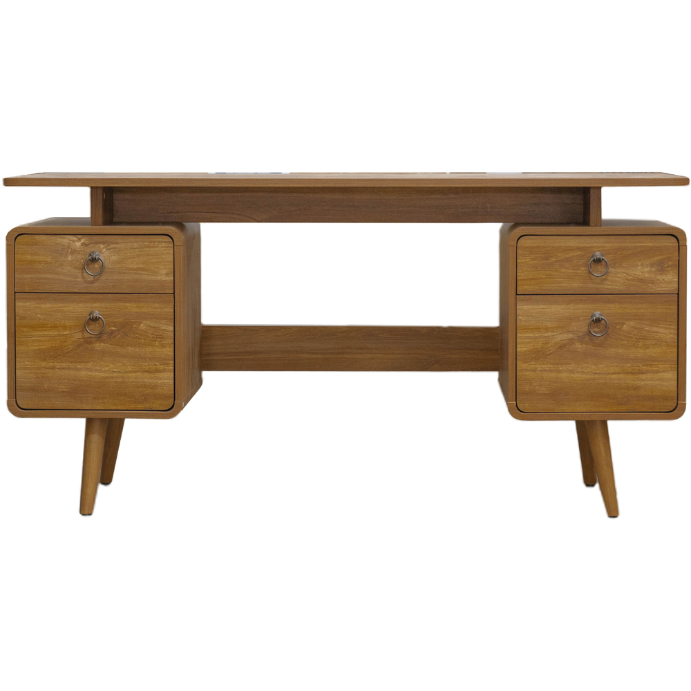 TTAP Arezzo Wood and Walnut Finish 2 Door 2 Drawer Executive Office Computer Desk Image 2