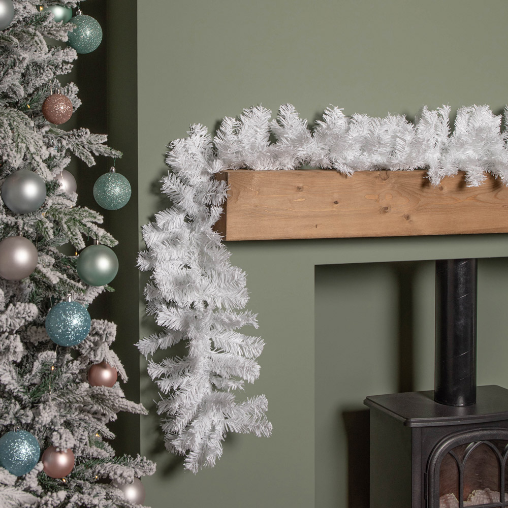 Samuel Alexander White Christmas Garland with PVC Branches 270cm Image 6