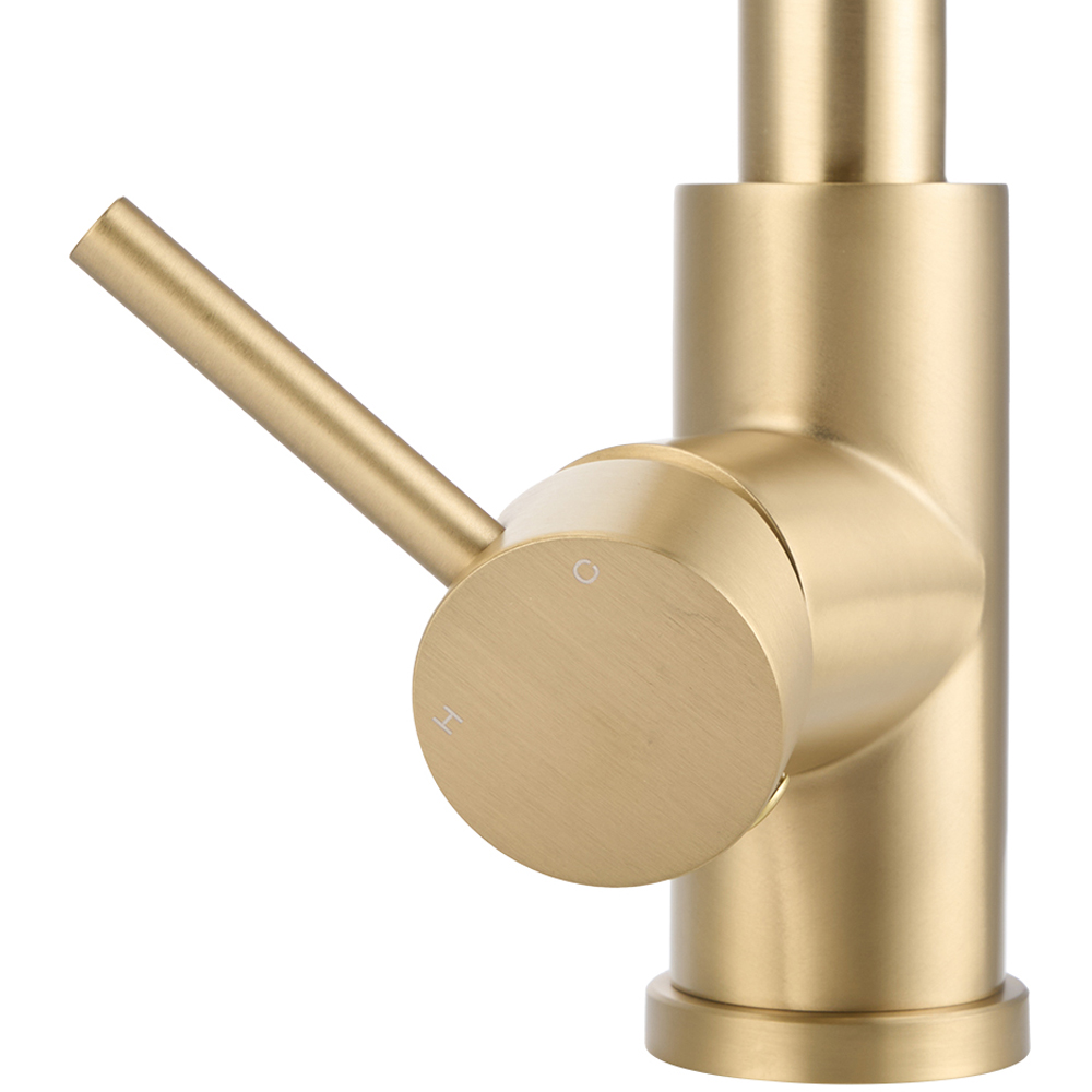 Living and Home Golden 304 Stainless Steel Pull Down Sensor Kitchen Faucet with LED Light Image 5