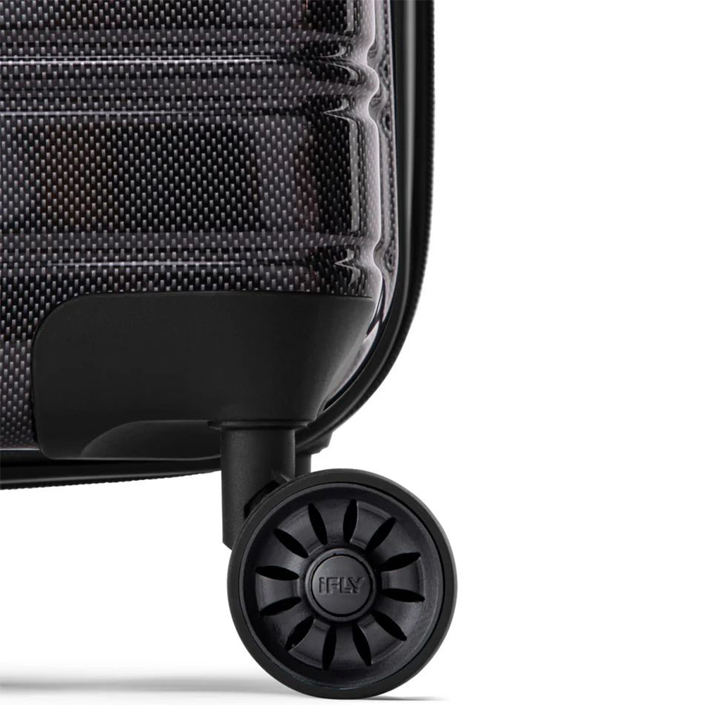 iFLY Small Jet Black Fibertech Hard Shell Spinner Travel Suitcase Image 5