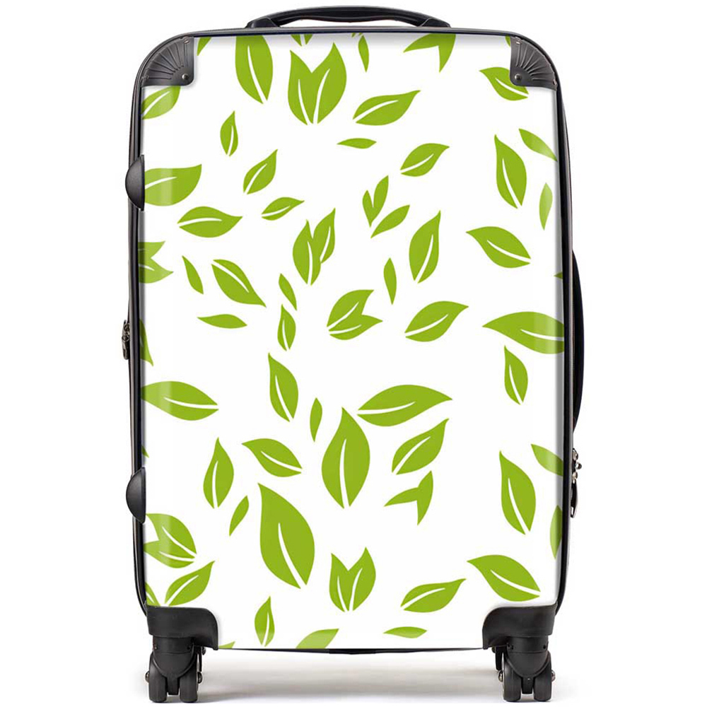 Warren Reed Designer Medium Green Leaves Suitcase Image 1