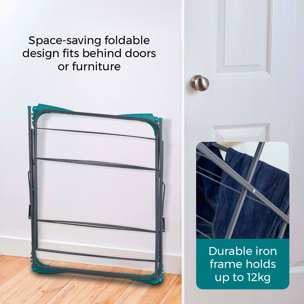 Tower 3-Tier Concertina Clothes Airer with Fold Out Wings 18m Image 5