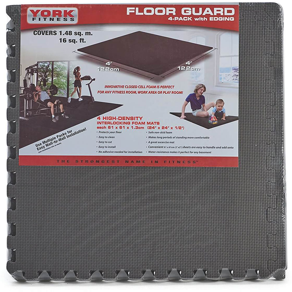 York Fitness Floor Guard Tile 60cm 4 Pack Image 5