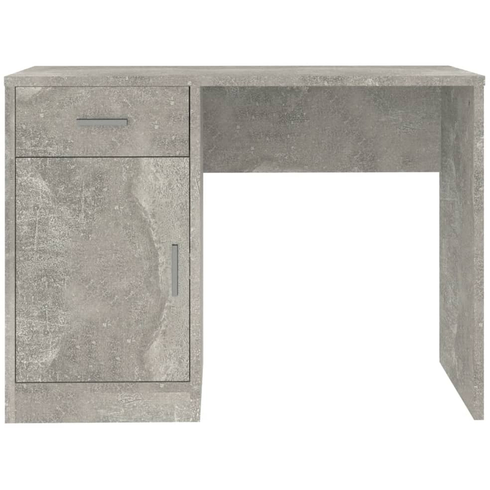 vidaXL Single Door Single Drawer Computer Desk Concrete Grey Image 4